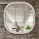 Scandinavian Space Age mirror in patinated white wood, 1970s