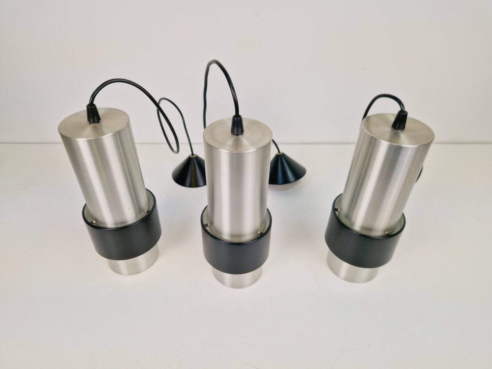 Suspensions Modèle B-1198 Argent par Nico Kooy pour Raak Amsterdam, 1970, Ensemble de 3