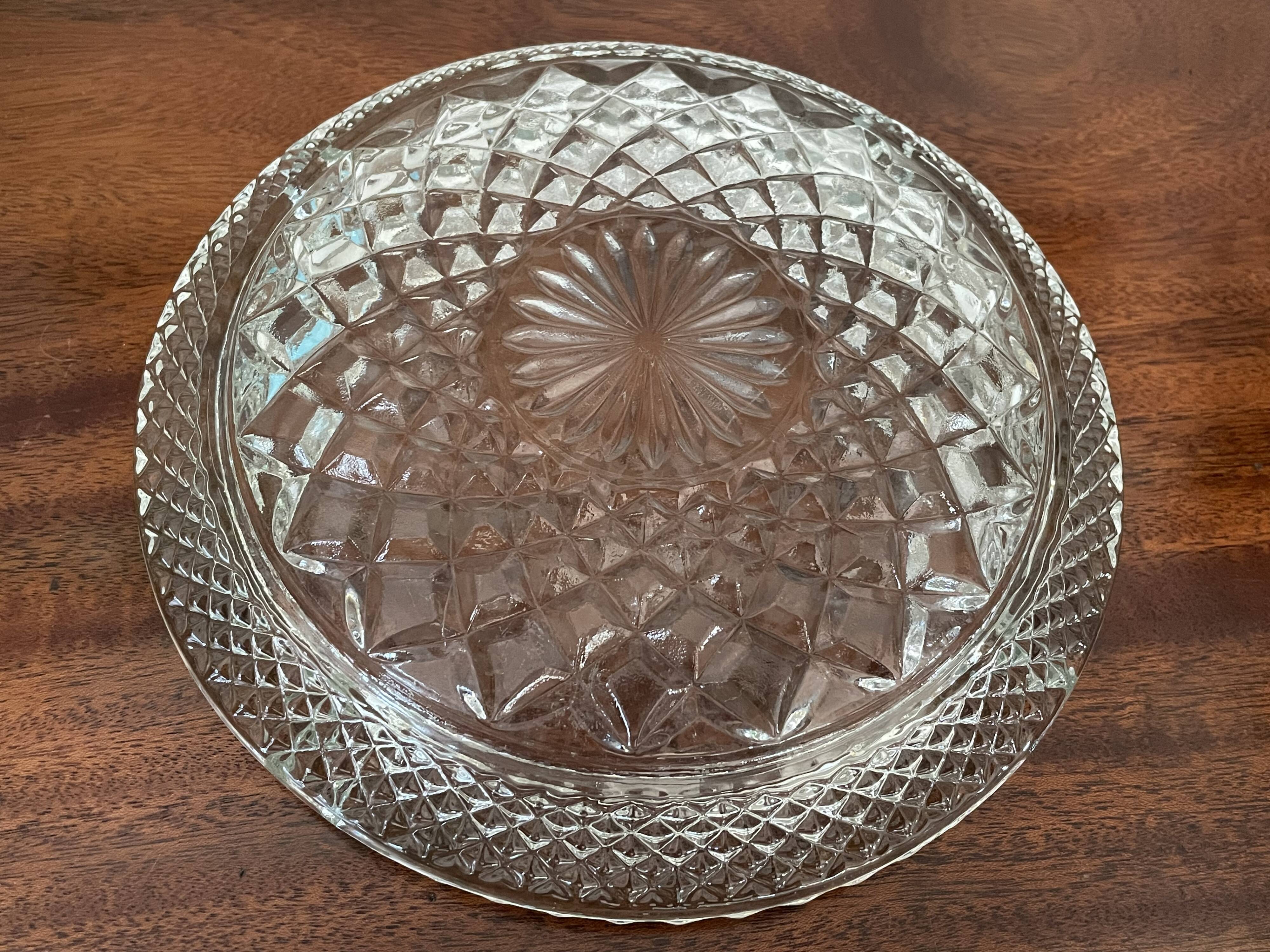 Ashtray empty pockets in cut glass 21,5cm