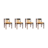 Set of 4 chairs with upholstery in leather by Martin Visser