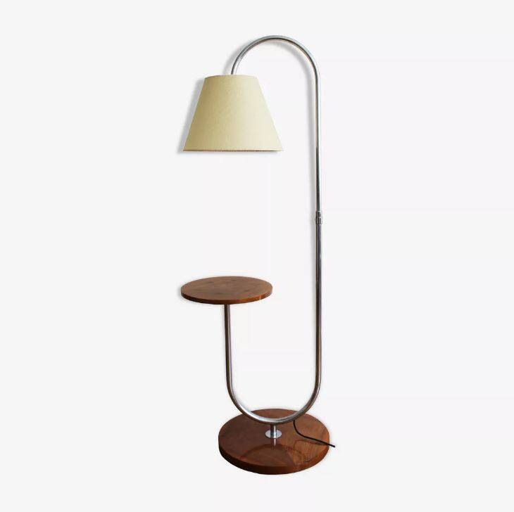 Bauhaus Chromed Floor Lamp by Robert Slezak for Slezak, 1930s