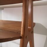 Scandinavian wooden side table with shelf, Poland 1970