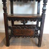 Set of an armchair and a pair of chairs in Italian Renaissance walnut