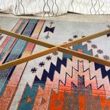 Vintage gold coffee table. Glass top.