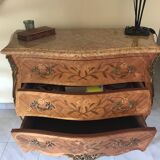Louis xv style chest of drawers with marble top