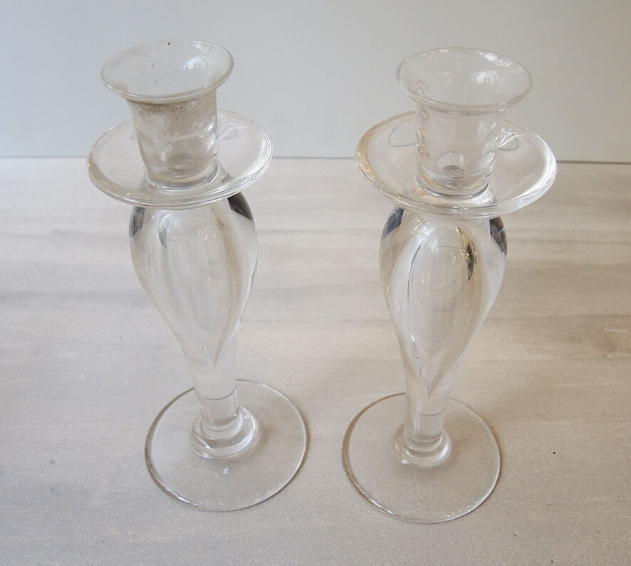 Pair of St Louis crystal candlesticks