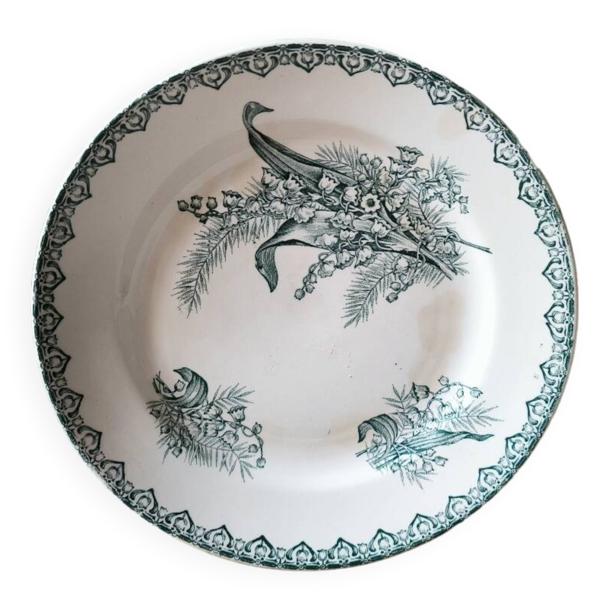 Vintage plate st amandinoise St Amand France lily of the valley motif