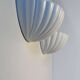 Pair of vintage shell wall lights, matte white, France 1970