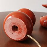 Pair of bedside lamps in lacquered turned wood