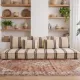 Set of striped Moroccan floor cushions handwoven.