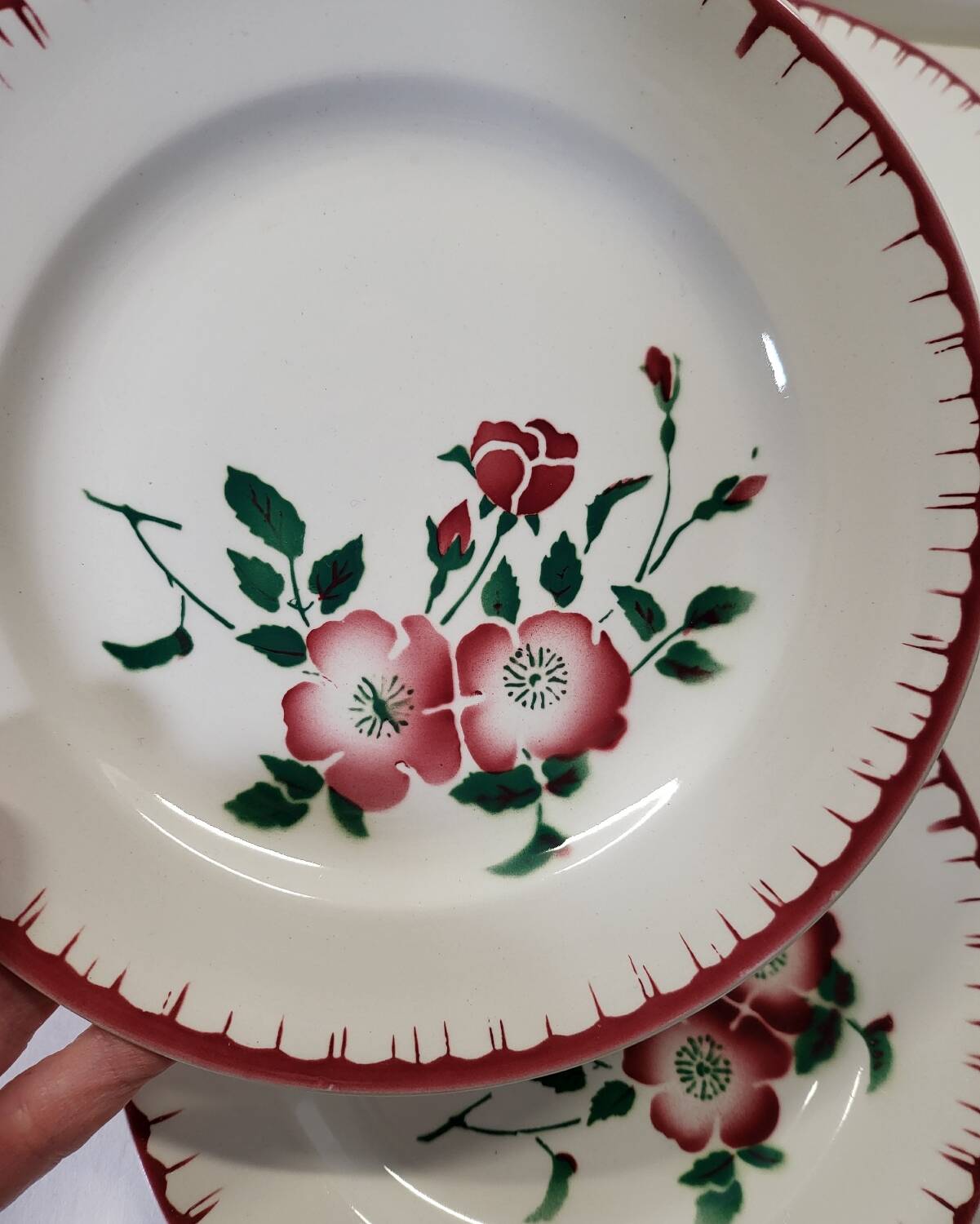 4 assiettes à dessert Sarreguemines épernay faïence vintage