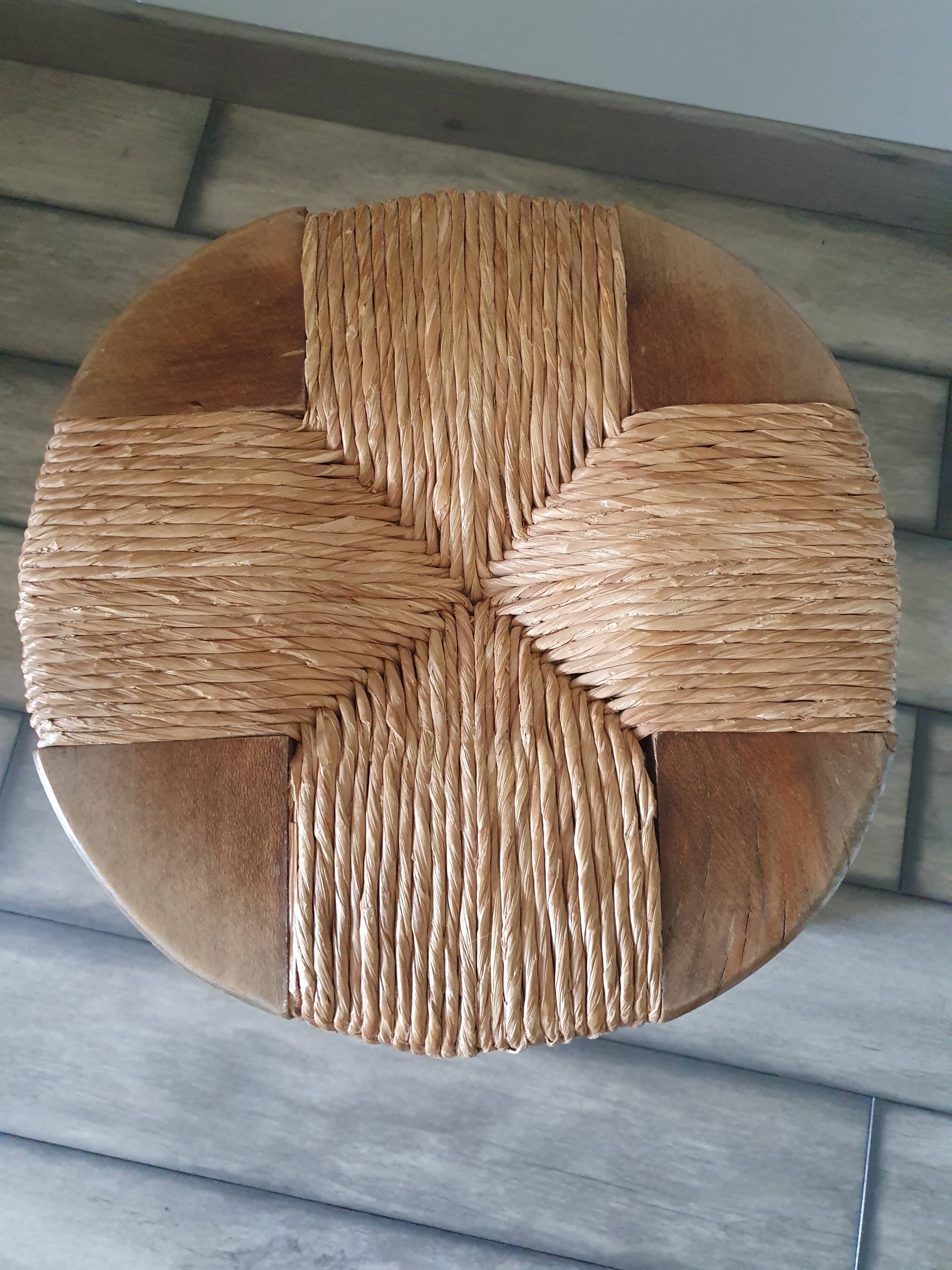 Straw chair and stool