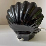 Porcelain table lamp Scallop black Vintage shell