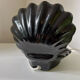 Porcelain table lamp Scallop black Vintage shell