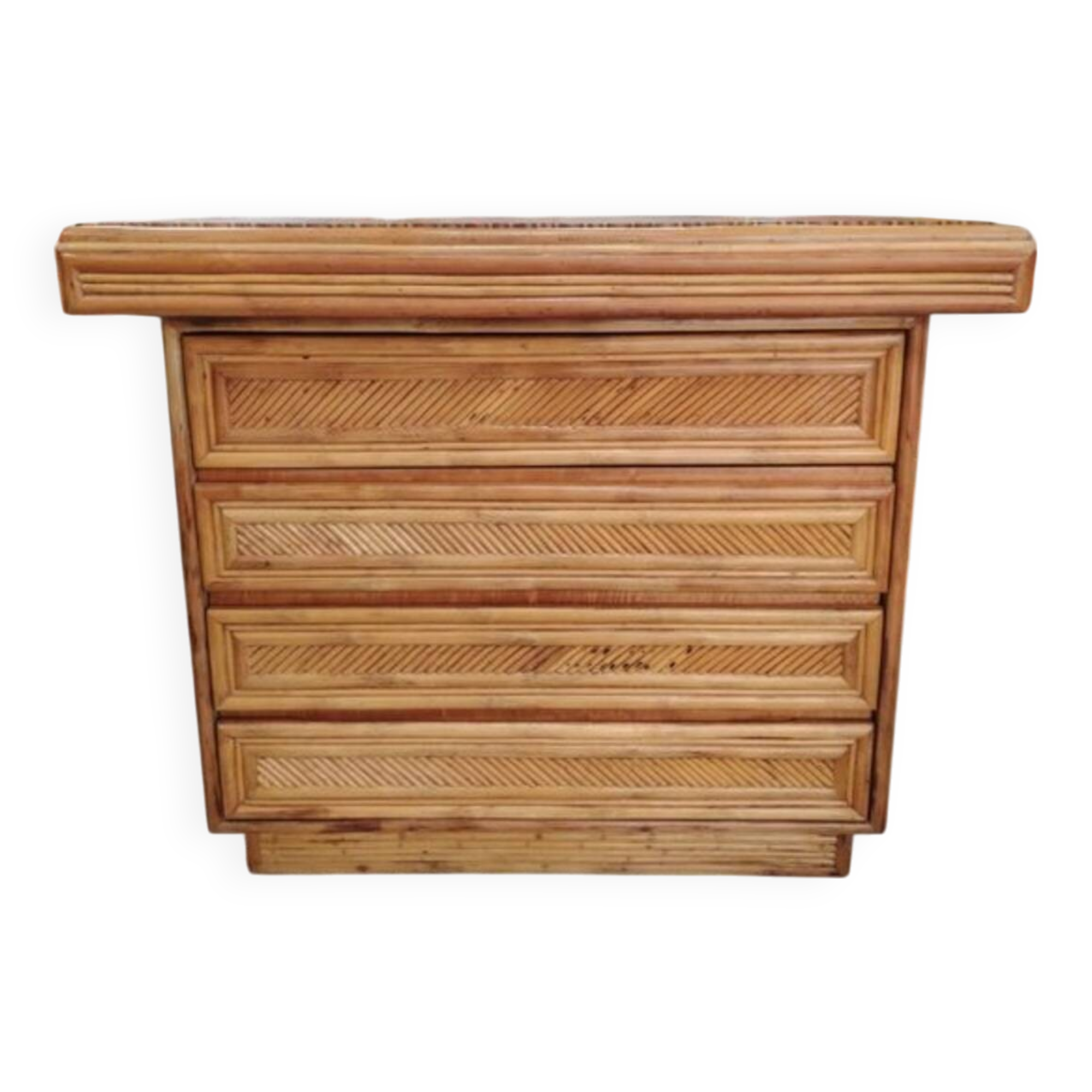 McGuire rattan and bamboo chest of drawers