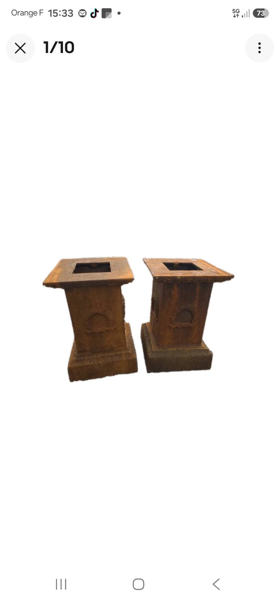 Pair of cast iron bases for statue for Medici.