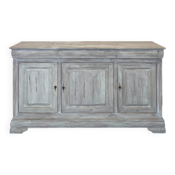 Louis Phillippe style sideboard with patina and re-embossing