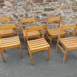 Set of 6 wooden chairs
