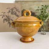 Aegitna Vallauris mustard yellow glazed terracotta soup tureen