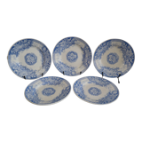 Set of 5 flat plates Sarreguemines Jardinière