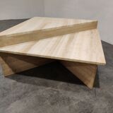 Up & Up travertine triangular coffee tables, 1970s