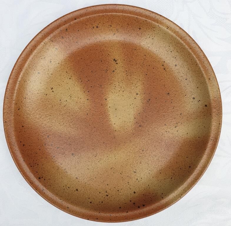 Set 12 plates and 1 dish sandstone of Burgundy Sarreguemines