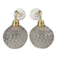 Pair of vintage chiseled glass wall lights