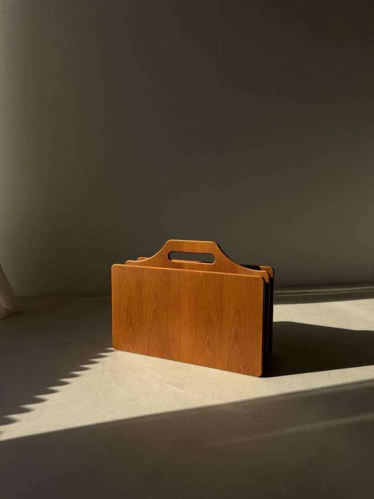 Danish teak magazine rack 1970s