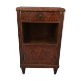 Elm and marble bedside table