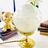 Art Deco white frosted globe table lamp - Year 40