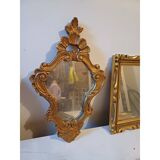 Set of 6 wooden and gilded stucco mirrors