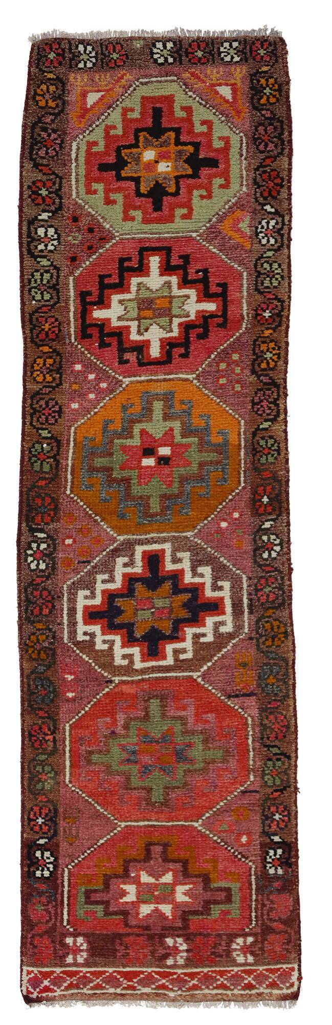Herki vintage wool hallway rug, 310 x 83 cm