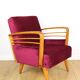 Vintage Art Deco Loft armchair raspberry - 1960s