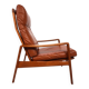 Fauteuil en cuir teck Komfort par Arne Wahl Iversen, 1960
