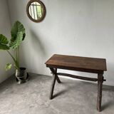 Solid walnut desk, folk art, Savoy, circa 1900