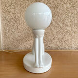Design lamp in white ceramic and opaline, circa 1980