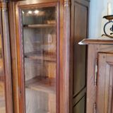 Late nineteenth century Louis XVI style library in walnut