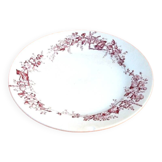 Serving dish (large model Earthenware Porcelain Crystals Grand Dépôt Emile Bourgeois