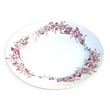 Serving dish (large model Earthenware Porcelain Crystals Grand Dépôt Emile Bourgeois
