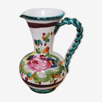Italian ceramic vase with floral decoration