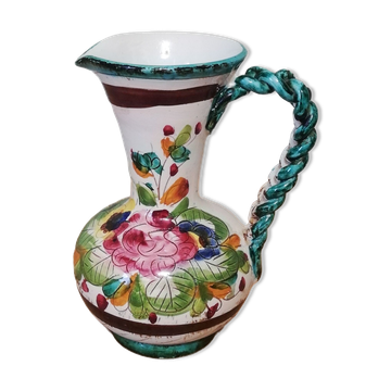 Italian ceramic vase with floral decoration