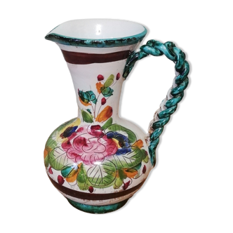 Vase italien en céramique à décor floral