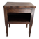 antique dark wood bedside table, cottage, bohemian, curved legs