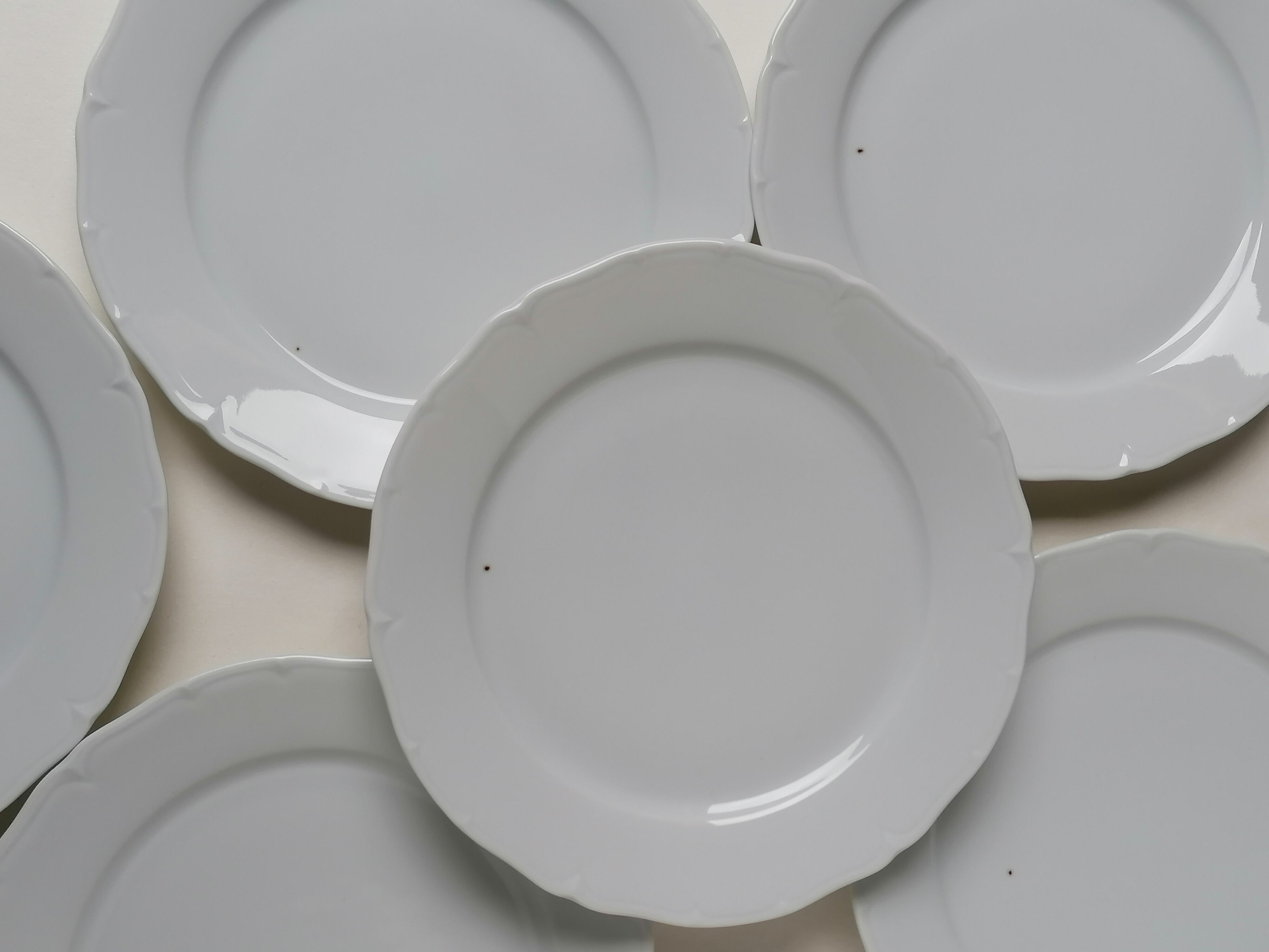 6 Limoges white porcelain plates