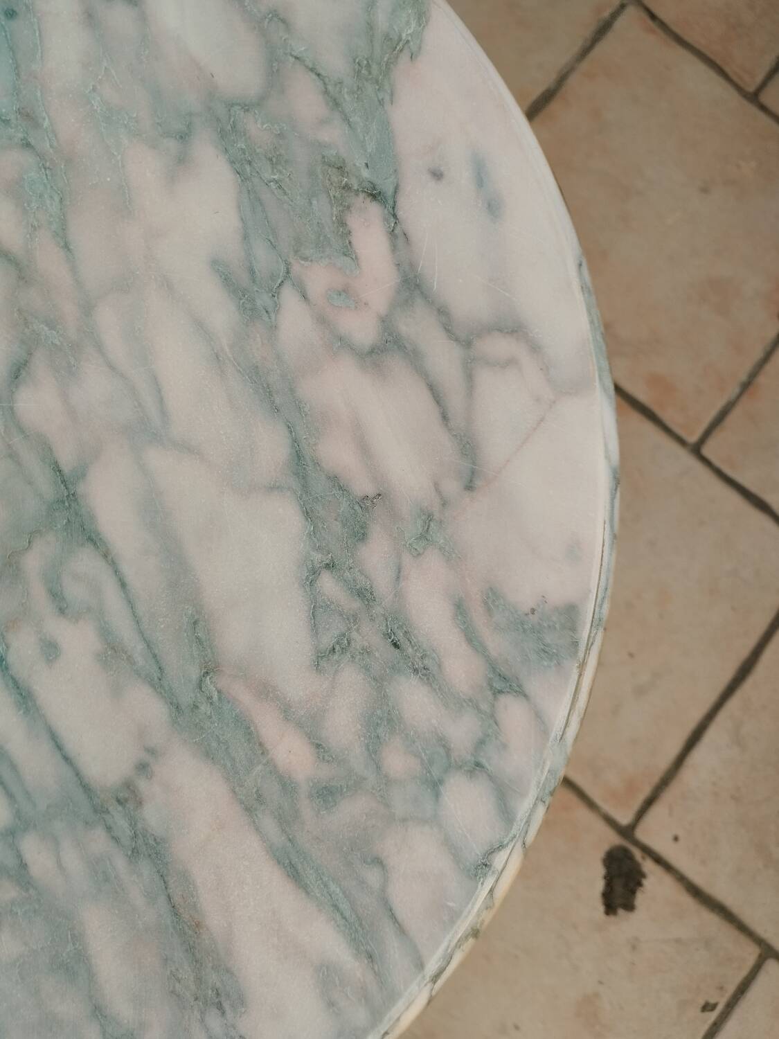 Antique Louis XVI style coffee table with marble top