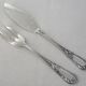 Ercuis Louis XV floral, 12 fish cutlery sets, 24 pieces in silver-plated metal.