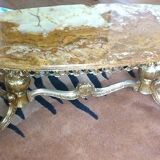 Coffee table marble and bronze Super sixties