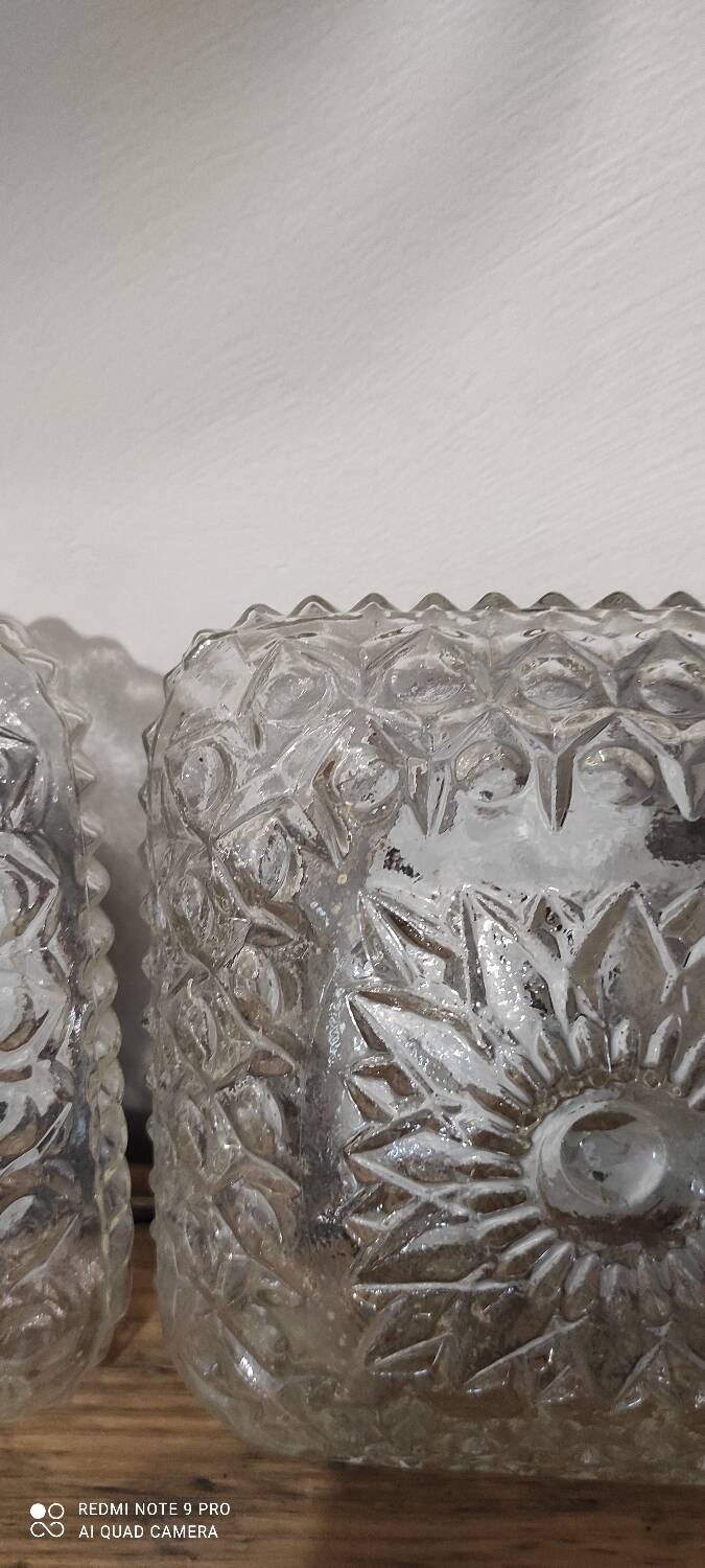 Duo vintage glass ceiling light