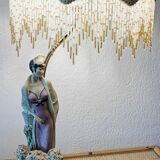 Lamp art deco biscuit and brass