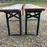 Pair of foldable benches guinguette